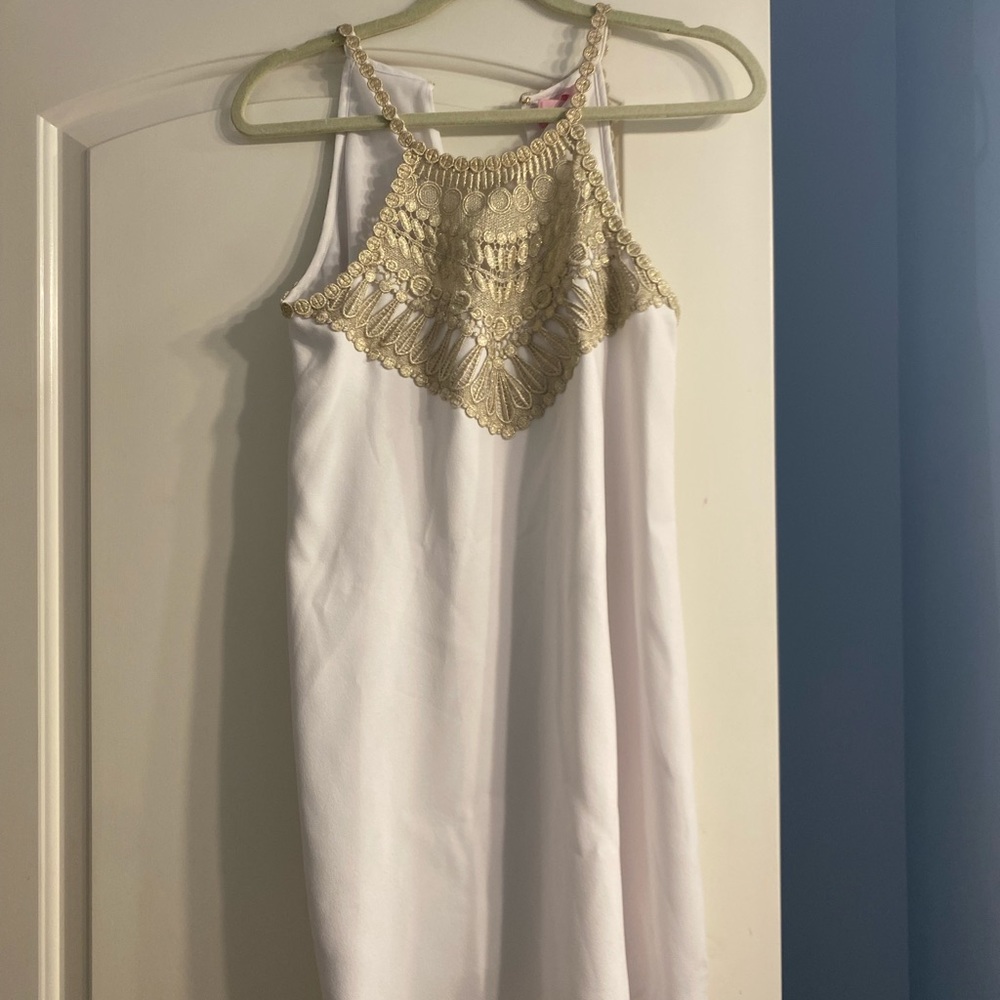 White and gold lilly pulitzer minidress! Size 0.